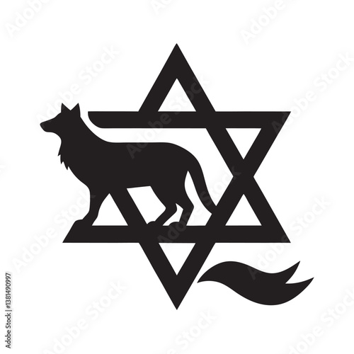 Golden Star of David vector art, Israel's religious symbol