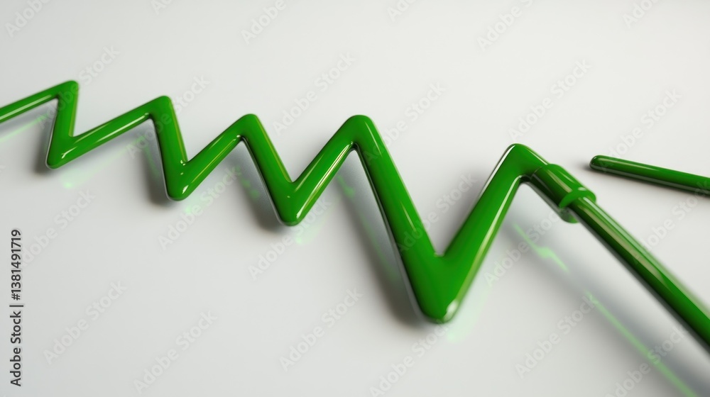 Green Zigzag Line on White Background Abstract Design for Creative Projects Green Zigzag Line on White Background Abstract Design for Creative Projects