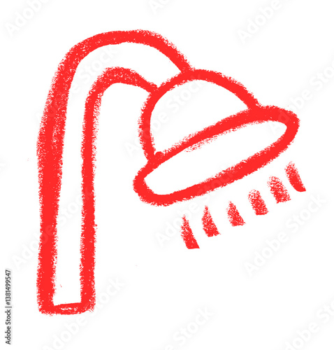 Shower Head Icon Beauty Cosmetics Related Icon Crayon Chalk Drawing Vector