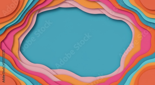 Vibrant Paper Collage Design - Layered paper shapes create a vibrant, abstract design. Symbolizing joy, creativity, celebration, community, and festivity