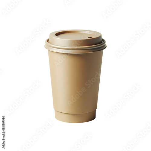Blank take away kraft coffee cup isolated on white background