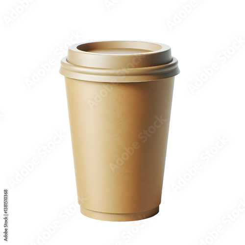 Blank take away kraft coffee cup isolated on white background