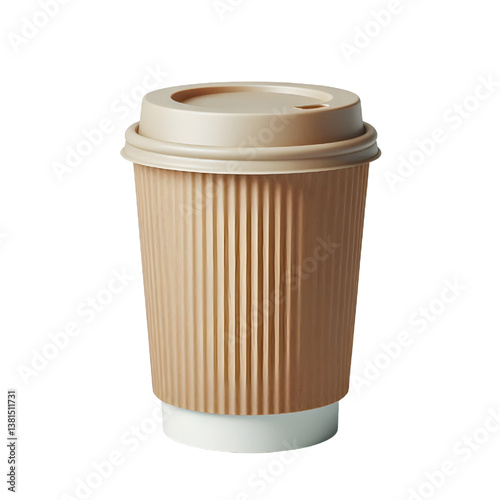 Blank take away kraft coffee cup isolated on white background