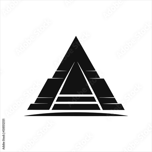  Ancient Egyptian Pyramid Symbol Silhouette Vector