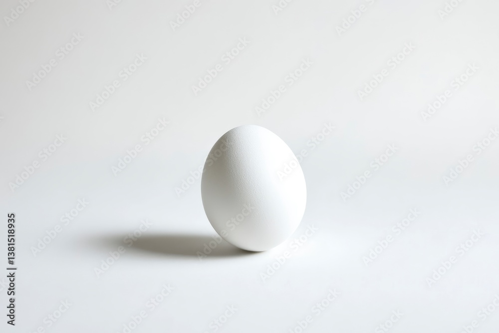 Single White Egg Still Life with Natural Shadow Food Photography Single White Egg Still Life with Natural Shadow Food Photography