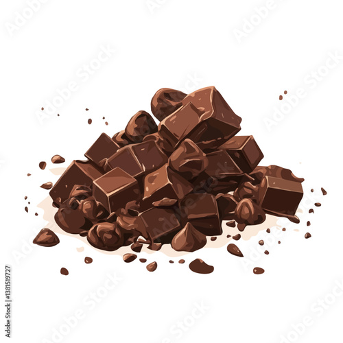 2D flat vector illustration of Chocolate Chip, isolated on a white background.