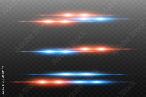 Light effect of neon lines. Effect of shine and light, flashes of laser beams.Vector.EPS 10.