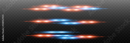 Light effect of neon lines. Effect of shine and light, flashes of laser beams.Vector.EPS 10.