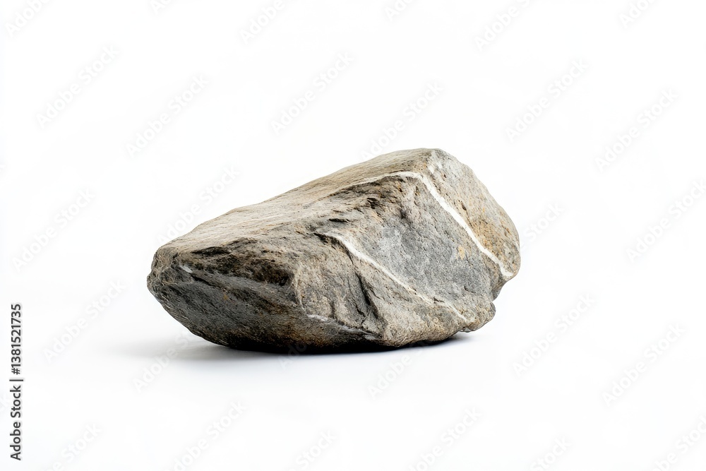 Gray Rock Isolated on White Background Showcasing Texture and Detail Gray Rock Isolated on White Background Showcasing Texture and Detail