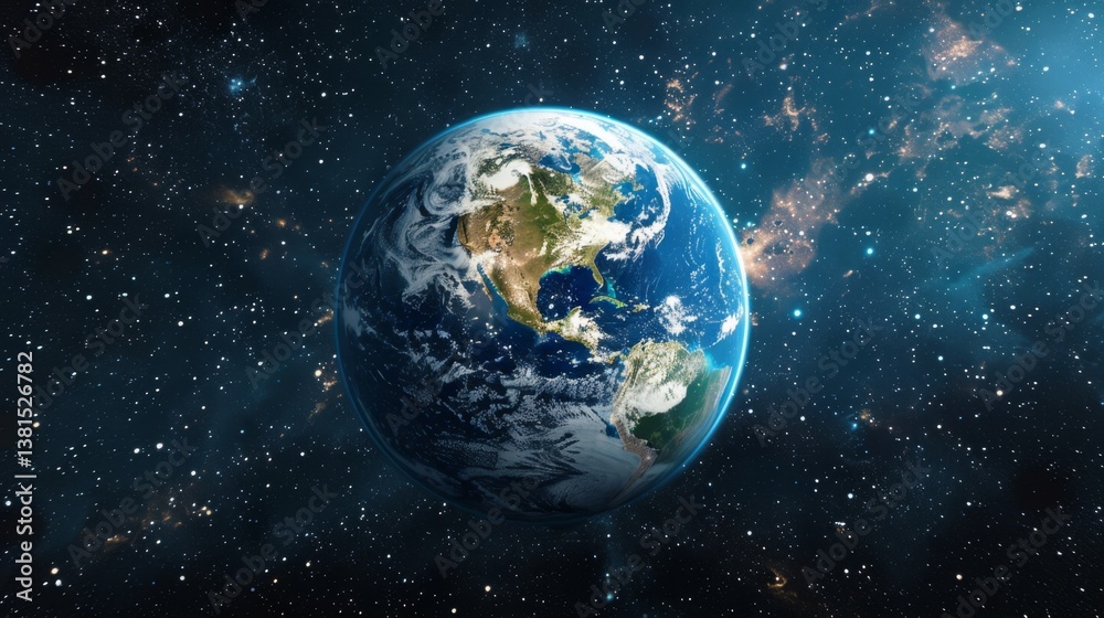 Vibrant view of Earth from space highlighting the beauty and fragility of our planets ecosystems Vibrant view of Earth from space highlighting the beauty and fragility of our planets ecosystems