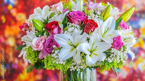 A Beautiful Floral Arrangement of Mixed Flowers and Colors