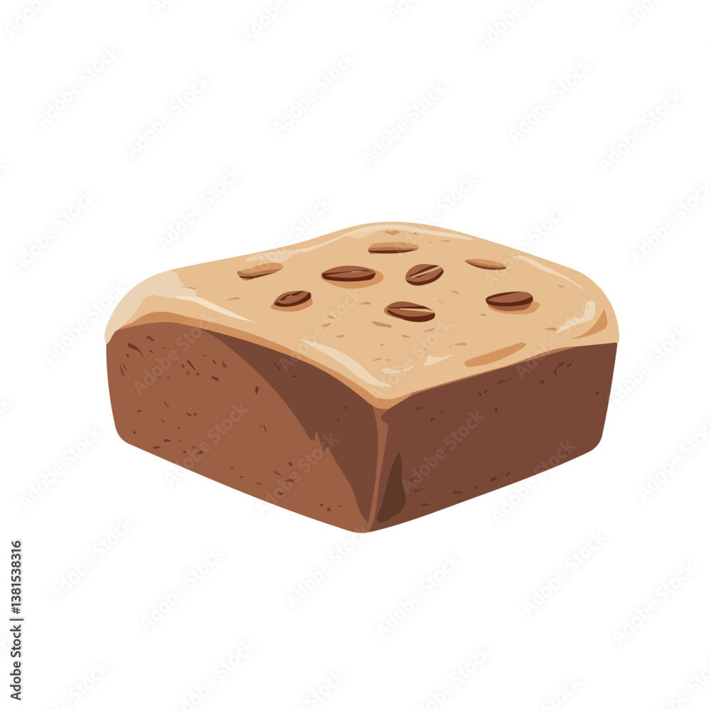 2D flat vector illustration of Coffee Cake, isolated on a white background. 2D flat vector illustration of Coffee Cake, isolated on a white background.