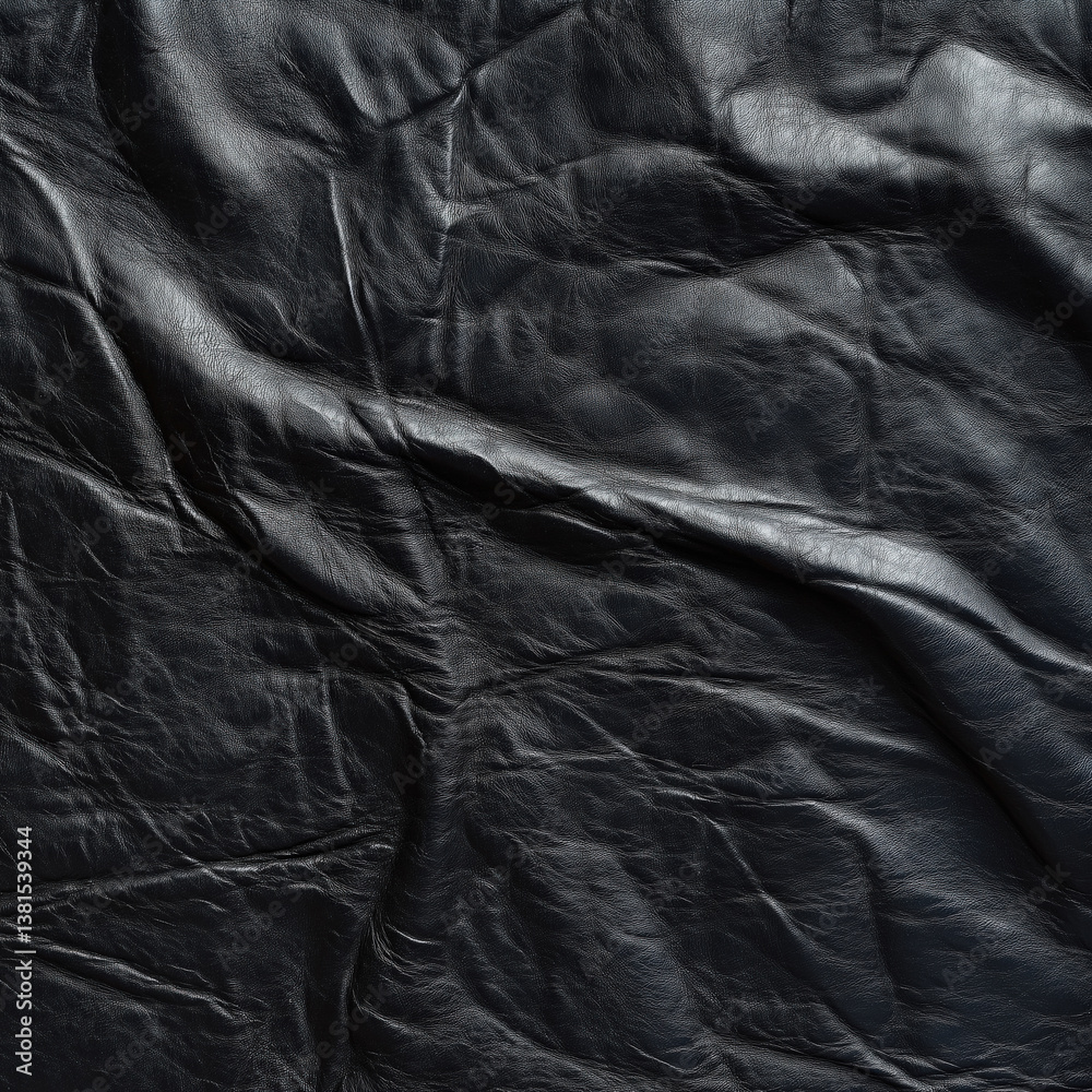 Obraz premium one black flat sheet of natural leather hide 