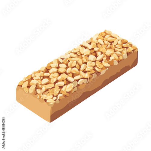 Granola Bar 2D flat vector illustration, isolated on a white background.