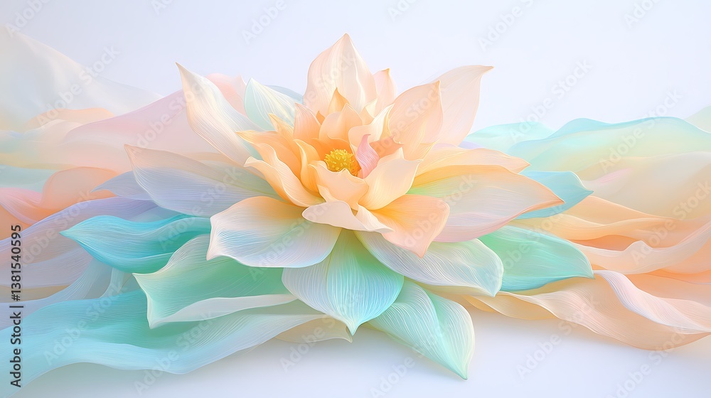 Fototapeta premium A beautiful flower crafted with colorful delicate layered fabric petals