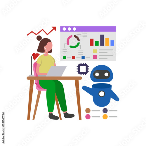 Intelligent Information Processing System Vector Illustration