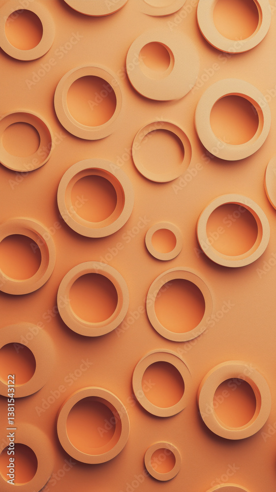 Bright orange phone wallpaper featuring dynamic circular cutout shapes with soft shadows and depth.
Bright orange phone wallpaper featuring dynamic circular cutout shapes with soft shadows and depth.
