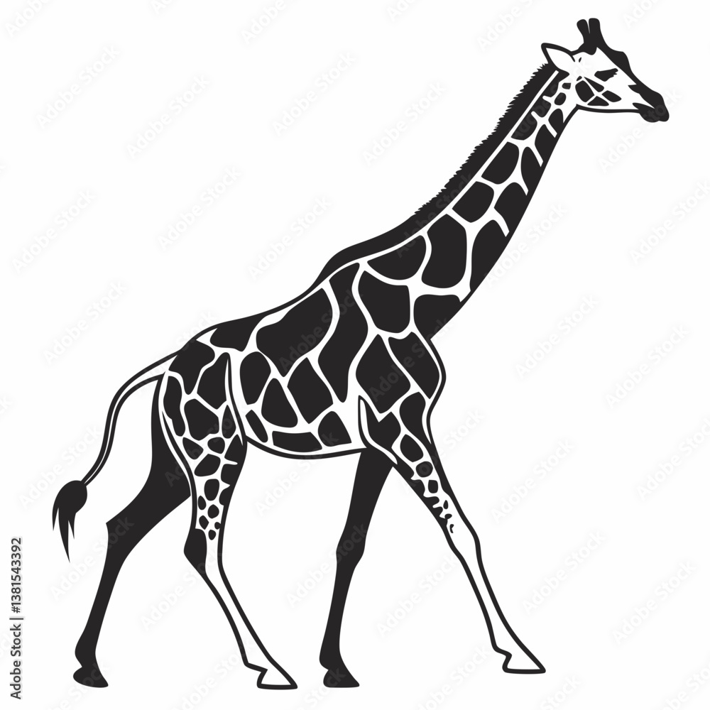 Obraz premium giraffe sihouette black vector