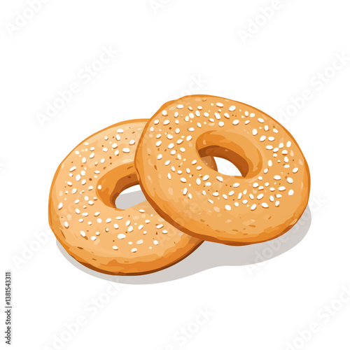 Sesame Snap 2D flat vector illustration, isolated on a white background.
