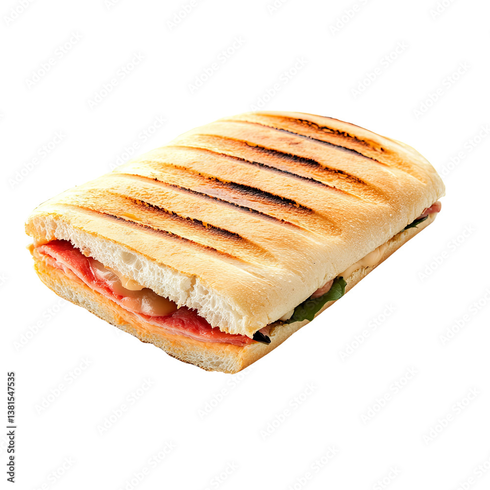 side view of a panini sandwich, low-angle shot
side view of a panini sandwich, low-angle shot