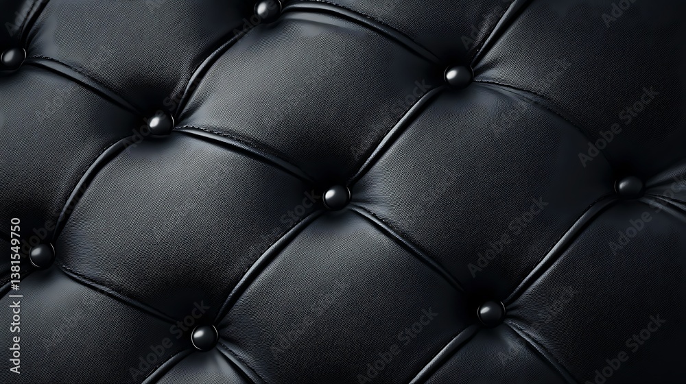 Naklejka premium Deep black leather surface texture background offering open copy space