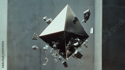 astarte.ai: Fractured Core | Floating Concrete Geometric Logo