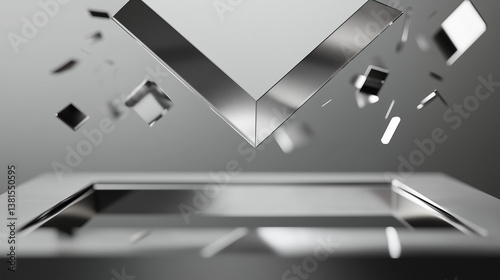 astarte.ai: Fractured Core | Floating Concrete Geometric Logo
