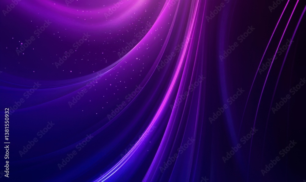 Abstract Purple Waves Background with Glowing Particles and Smooth Gradient Abstract Purple Waves Background with Glowing Particles and Smooth Gradient