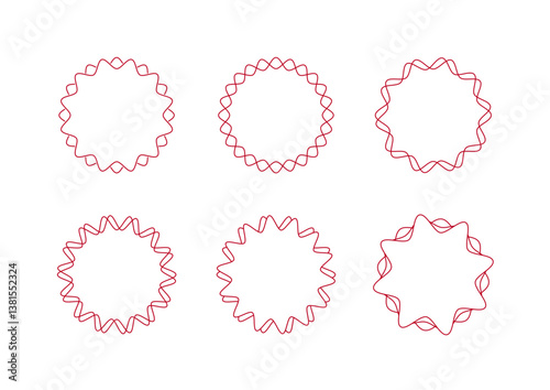 Wavy edges. Shapes. Parts. Overlapping lines. Intersections.