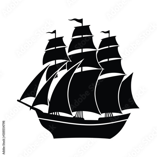 Wallpaper Mural ship silhouette vector Torontodigital.ca