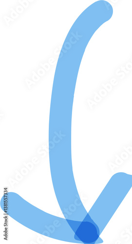 Vector. Light Blue Arrows Set. handwritten