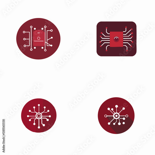 Quantum computing vector icon