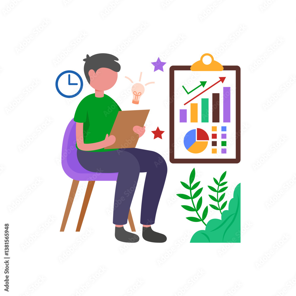 Feedback Data Interpretation Vector Illustration Feedback Data Interpretation Vector Illustration