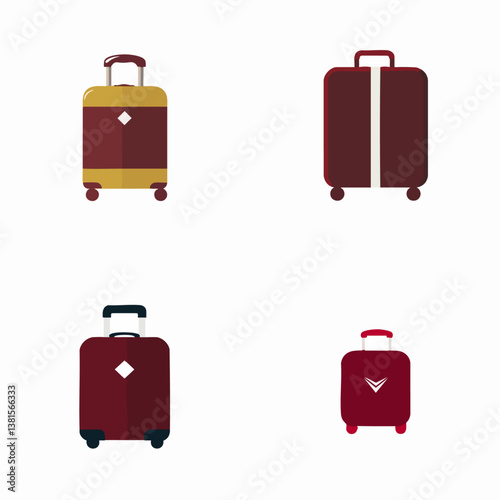 Smart luggage vector icon