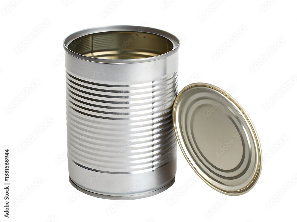 Open tin can isolated on transparent background Open tin can isolated on transparent background