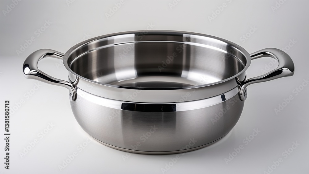 Shiny Stainless Steel Cooking Pot with Two Handles Shiny Stainless Steel Cooking Pot with Two Handles