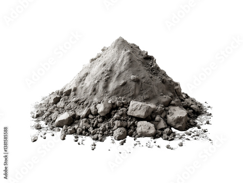 Gray Cement Powder – Lumpy Texture, Industrial Style (Transparent Background) photo