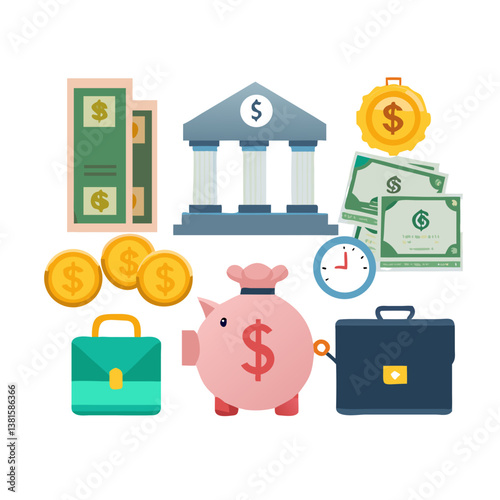 piggy bank and coins