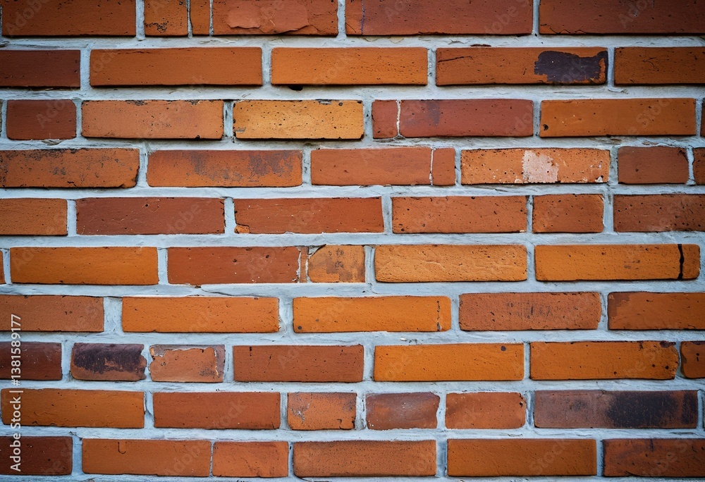 Obraz premium A red brick wall with a blue background.