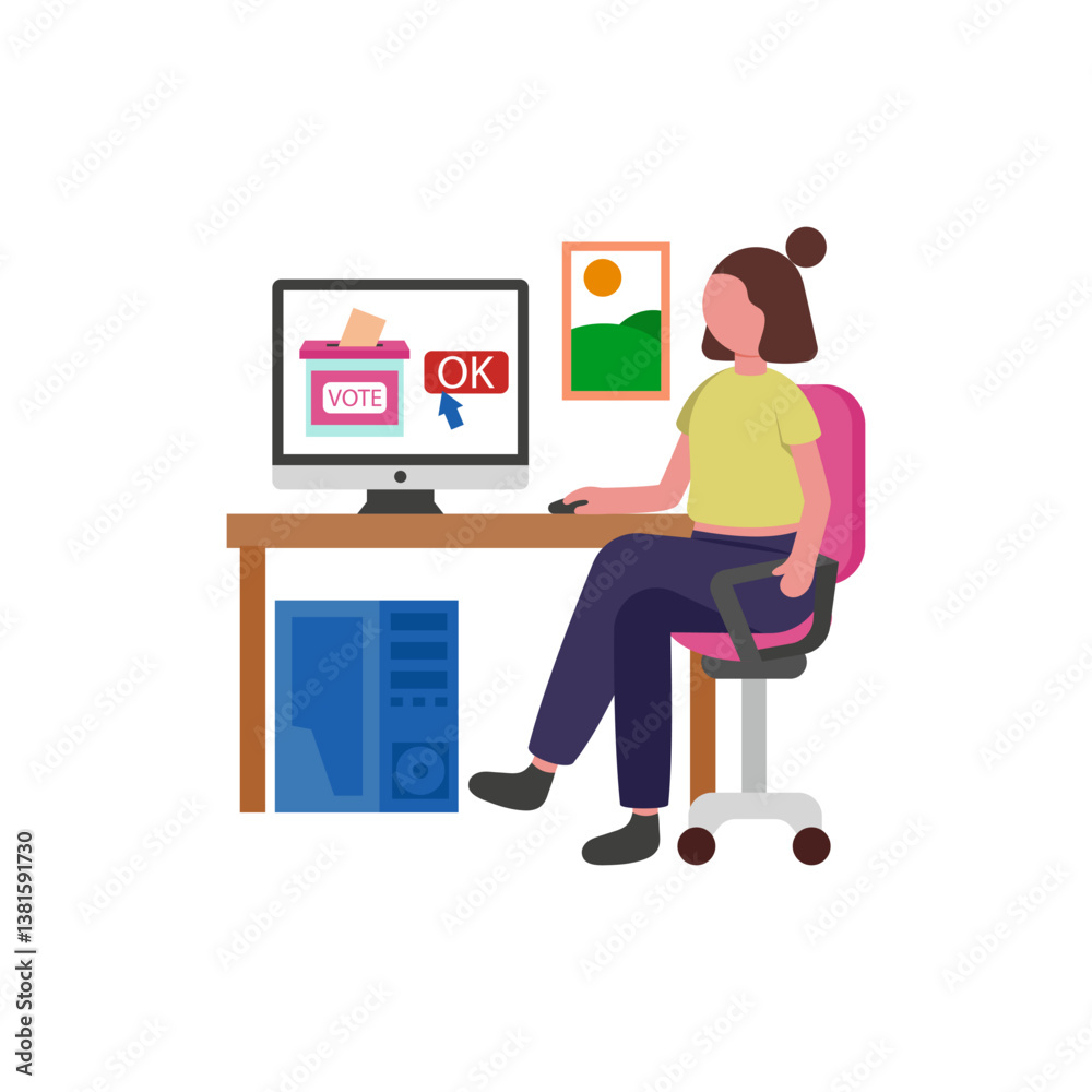 Remote Voting Procedure Guide Vector Illustration Remote Voting Procedure Guide Vector Illustration