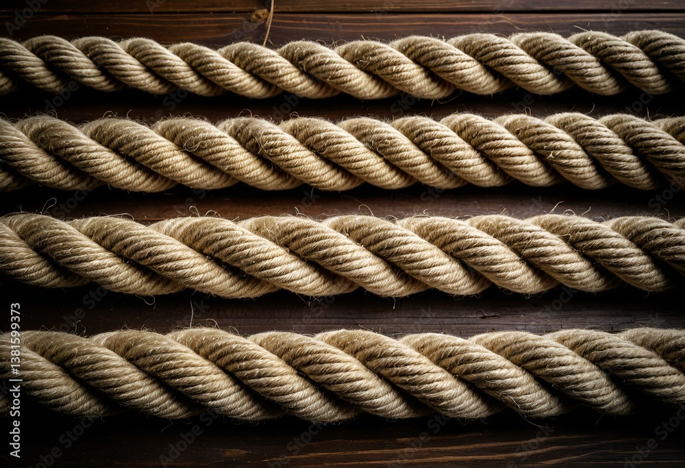 A close up of a rope on a wooden table. A close up of a rope on a wooden table.