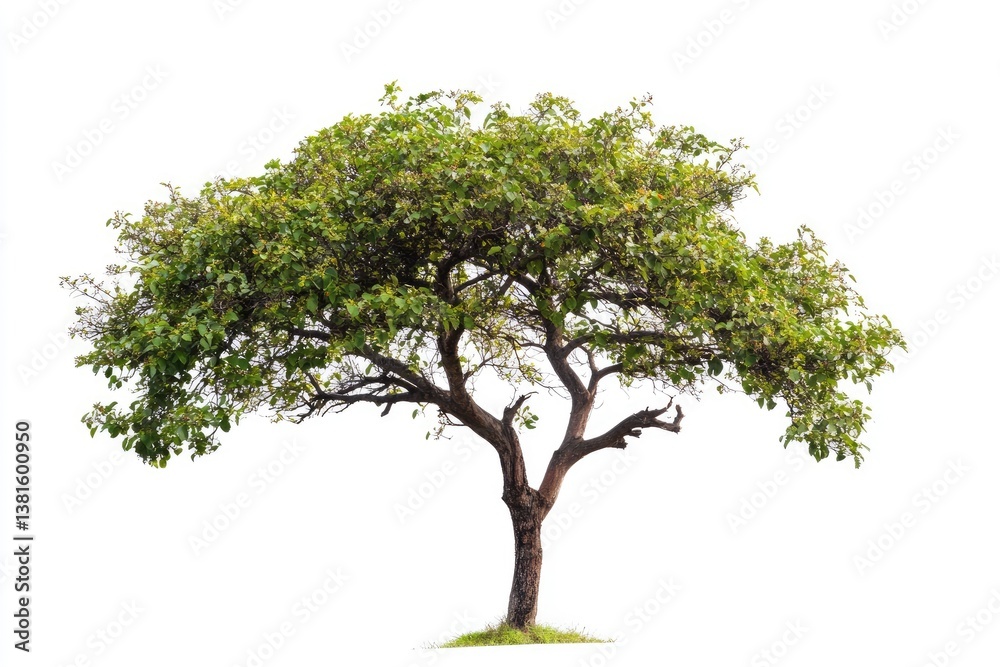 Obraz premium Isolated Green Tree on White Background for Landscape Design Element
