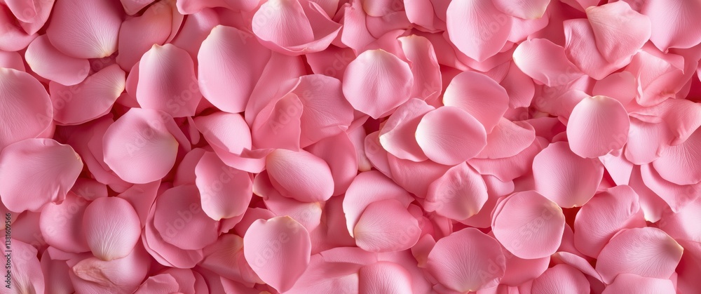 Obraz premium Beautiful pink rose petals scattered evenly across a surface creating a soft and romantic atmosphere