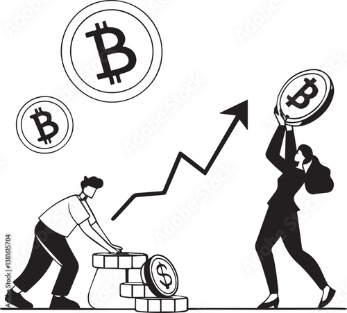 Businessman holding dollar sign representing success and investment