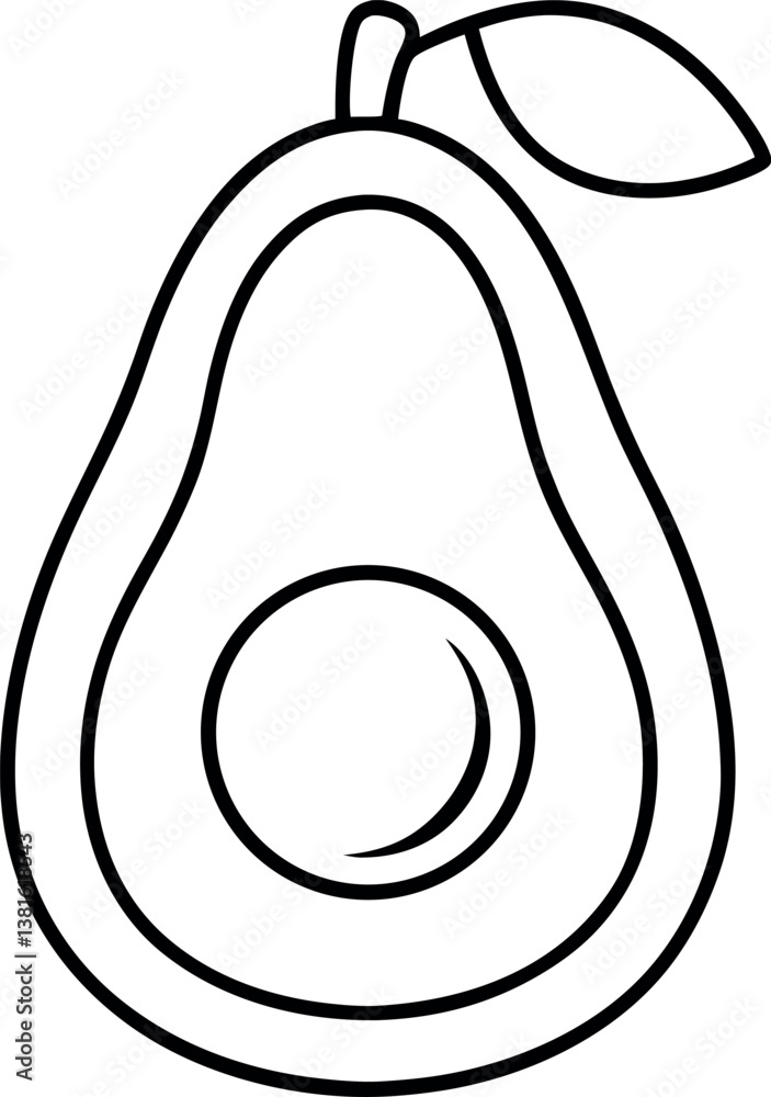 avocado outline icon avocado outline icon