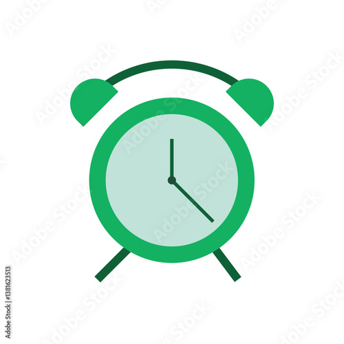 alarm clock icon flat icon design. Morning wakeup clock, sleep alarm time vector illustration. 