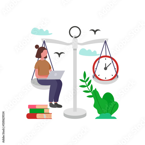 Balance workload effectively Vector Illustration