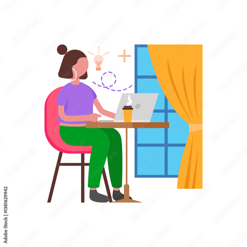 Fototapeta premium Thrive as a freelancer Vector Illustration