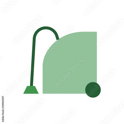 Vacuum cleaner flat icon, interior cleaning tool icon vector design illustration. 