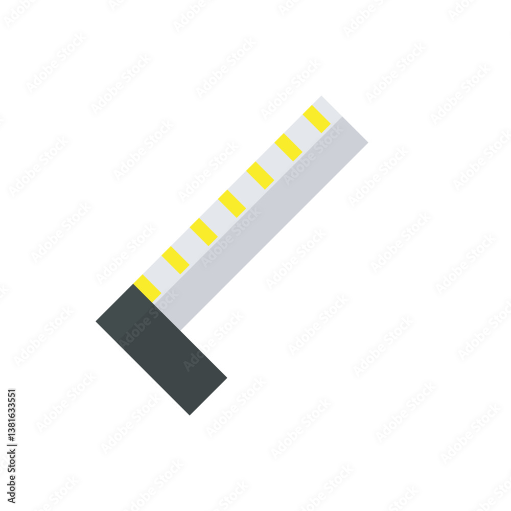 Ruler flat icon, handymans, carpenter tool symbol vector illustration. Ruler flat icon, handymans, carpenter tool symbol vector illustration.